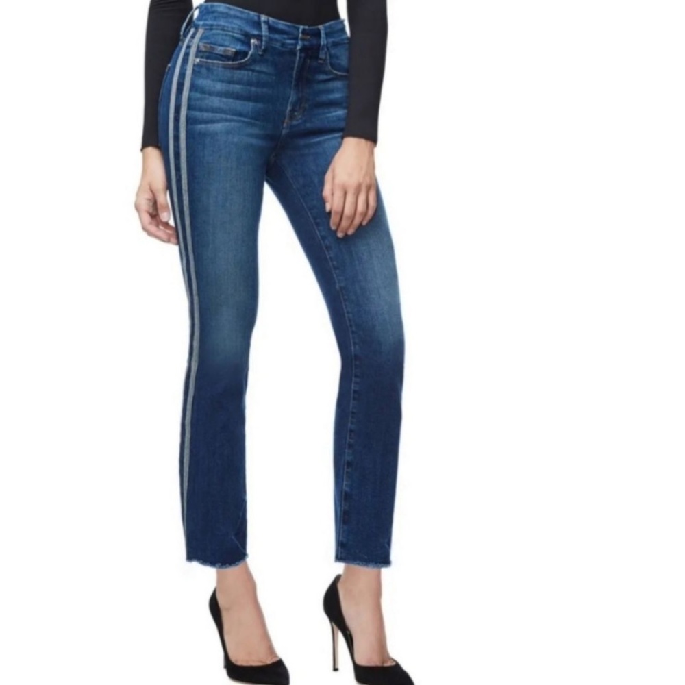 Good American Good Straight Striped Jean